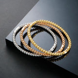 Stainless Steel Beaded Bangle Bracelet for Women