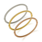 Stainless Steel Beaded Bangle Bracelet for Women