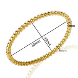 Stainless Steel Beaded Bangle Bracelet for Women