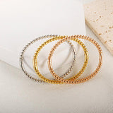 Stainless Steel Beaded Bangle Bracelet for Women