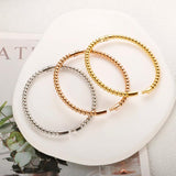 Stainless Steel Beaded Bangle Bracelet for Women