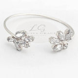 Leaf Cubic Zircon Open Bracelet Bangle Wedding Accessories