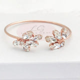 Leaf Cubic Zircon Open Bracelet Bangle Wedding Accessories