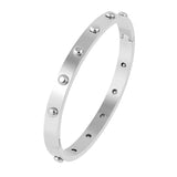 Stainless Steel Plated Cuff Bangles Charm Ball Bracelets For Women Party Jewelry