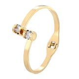 Double Roman Numeral Crystal Bracelet Stainless Steel Love Bangle