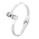 Double Roman Numeral Crystal Bracelet Stainless Steel Love Bangle