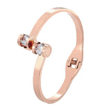 Double Roman Numeral Crystal Bracelet Stainless Steel Love Bangle
