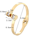Double Roman Numeral Crystal Bracelet Stainless Steel Love Bangle
