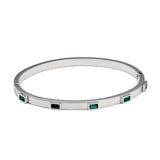 Crystal Zirconia Rose Stainless Steel Bracelet for Women Men