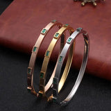 Crystal Zirconia Rose Stainless Steel Bracelet for Women Men