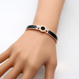 Rubber Roman Numerals Bangles & Bracelets Crystal Zircon Hand Female