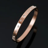 Golden Steel Love Bangles Crystal Wedding Jewelry