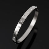 Golden Steel Love Bangles Crystal Wedding Jewelry
