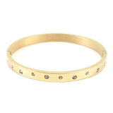 Golden Steel Love Bangles Crystal Wedding Jewelry