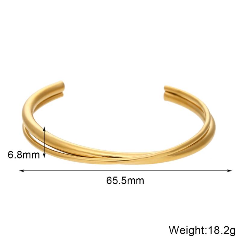High-end Stainless Steel Double Layer Crossed Bracelet