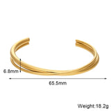 High-end Stainless Steel Double Layer Crossed Bracelet