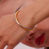 High-end Stainless Steel Double Layer Crossed Bracelet