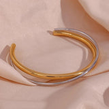 High-end Stainless Steel Double Layer Crossed Bracelet