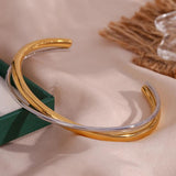 High-end Stainless Steel Double Layer Crossed Bracelet