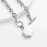 Pet Paw Print Cremation Bangle for Ashes Stainless Steel Urn Bracelet