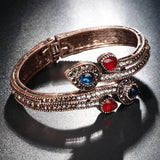 Kinel Vintage Branch Flower Bangles Red Water Drop Resin Bangle Bracelet