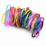 50pcs Multicolor Love Friendship Silicone Bracelet Bangle Mix Style