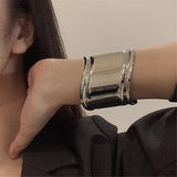 Metallic Open Bracelet Big Cuff Bangles for Women