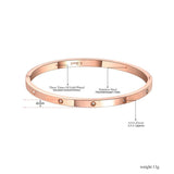CZ Crystal 4mm Cuff Bangle For Women Titanium Stainless Steel Bracelet