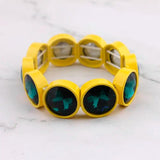 Faceted Crystal Tile Bead Bangles Bracelet for Women