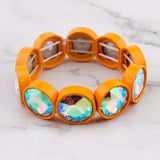 Faceted Crystal Tile Bead Bangles Bracelet for Women