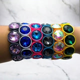 Faceted Crystal Tile Bead Bangles Bracelet for Women
