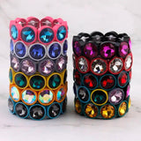 Faceted Crystal Tile Bead Bangles Bracelet for Women