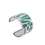 Reversible Bracelet with Silver Ribbon Interchangeable PU Leather Bracelet
