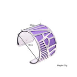Reversible Bracelet with Silver Ribbon Interchangeable PU Leather Bracelet