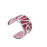 Reversible Bracelet with Silver Ribbon Interchangeable PU Leather Bracelet