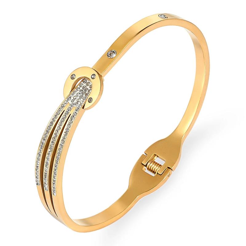 Stainless Steel Zirconia Bangles for Women