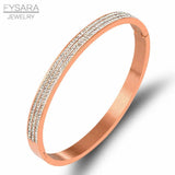 Rhinestone Pave Bangles Stainless Steel Zirconia Crystals Bracelets