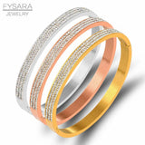 Rhinestone Pave Bangles Stainless Steel Zirconia Crystals Bracelets