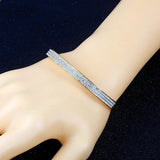 Rhinestone Pave Bangles Stainless Steel Zirconia Crystals Bracelets