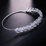 Stonefans Cubic Zirconia Open Bangle Bracelet for Women