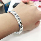 Sanskrit 6 Words Bangles Women Tibetan Silver Cuff Bracelet Om Mani Padme Hum