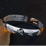 Sanskrit 6 Words Bangles Women Tibetan Silver Cuff Bracelet Om Mani Padme Hum