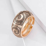 Ethnic Totem Metal Carved Wide Bangles Tibetan Vintage Tribal Bracelet Cuff