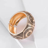 Ethnic Totem Metal Carved Wide Bangles Tibetan Vintage Tribal Bracelet Cuff