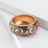 Ethnic Totem Metal Carved Wide Bangles Tibetan Vintage Tribal Bracelet Cuff