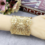 Sunspicems Silver Big Size Bangle African Bride Wedding Jewelry