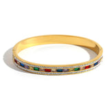 Multicolour Rhinestone Zircon Bangles Bracelets for Women Girls