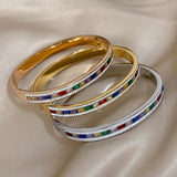 Multicolour Rhinestone Zircon Bangles Bracelets for Women Girls