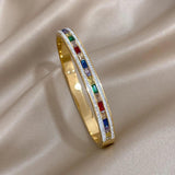 Multicolour Rhinestone Zircon Bangles Bracelets for Women Girls