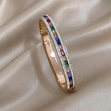 Multicolour Rhinestone Zircon Bangles Bracelets for Women Girls